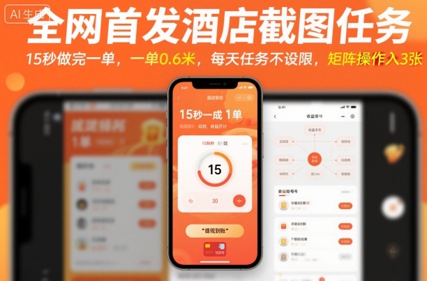 全网首发美团酒店截图任务揭秘,15秒一单轻松賺佣金-无双副业