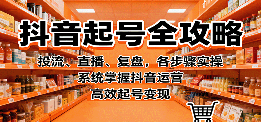抖音起号全攻略:投流直播复盘实操高效变现-无双副业