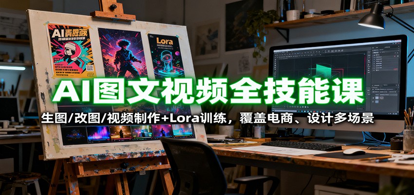 AI图文视频全技能课:生图改图视频制作与Lora训练-无双副业