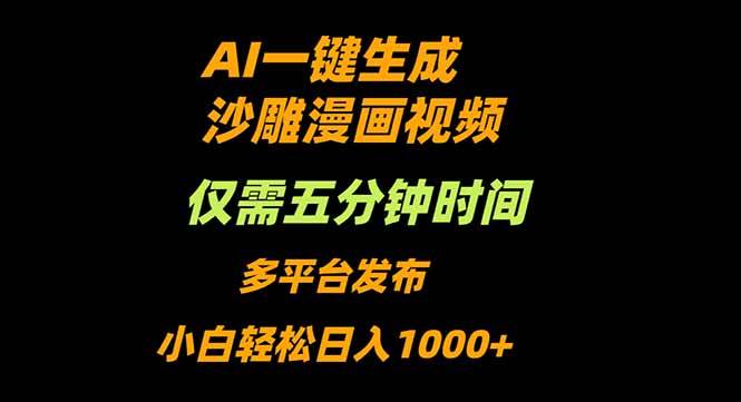 AI一键生成沙雕动漫视频,小白5分钟轻松日入1000+-无双副业
