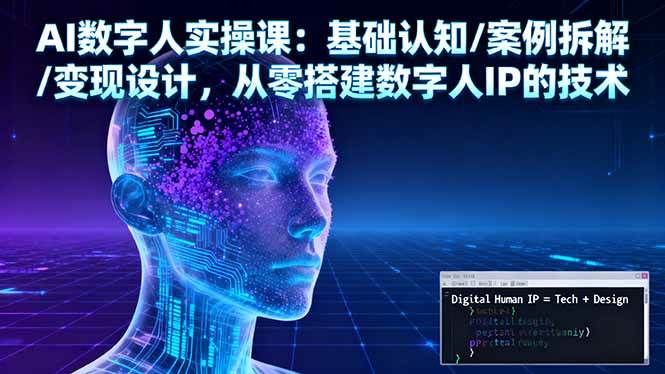 AI数字人实操课:基础认知案例拆解变现设计搭建数字人IP技术-无双副业