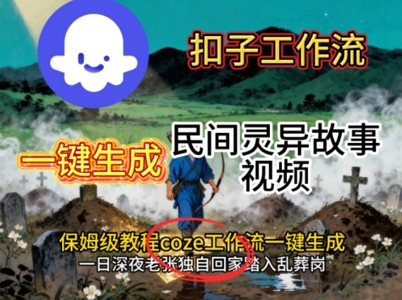 Coze扣子工作流一键生成民间灵异故事视频教程-无双副业