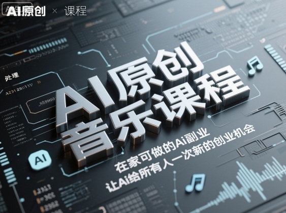 AI原创音乐课程,在家可做的Ai副业创业机会-无双副业