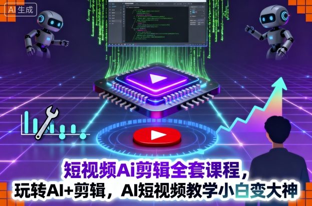 短视频AI剪辑全套课程从入门到精通,轻松掌握AI剪辑技巧-无双副业