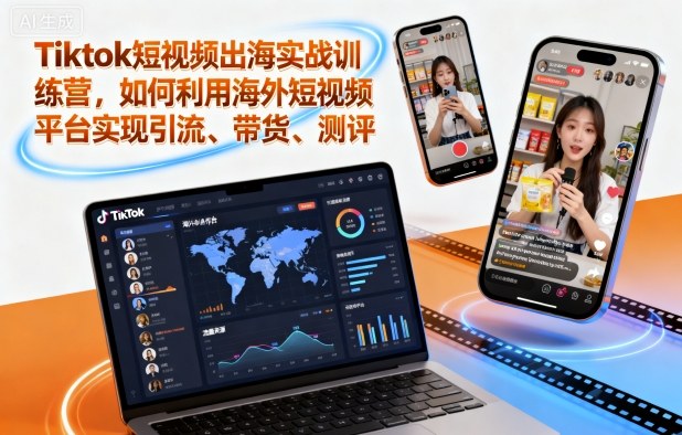 Tiktok短视频出海实战训练营:海外平台引流带货测评指南-无双副业