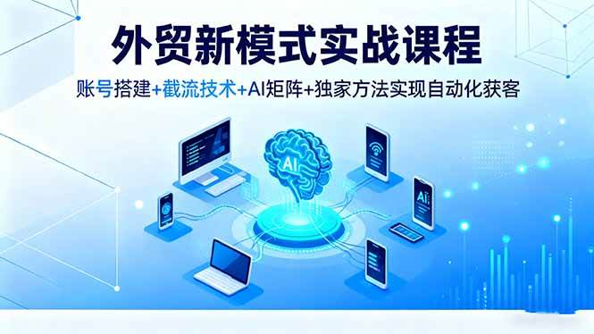 外贸新模式实战课程:账号搭建+截流技术+AI矩阵自动化获客-无双副业