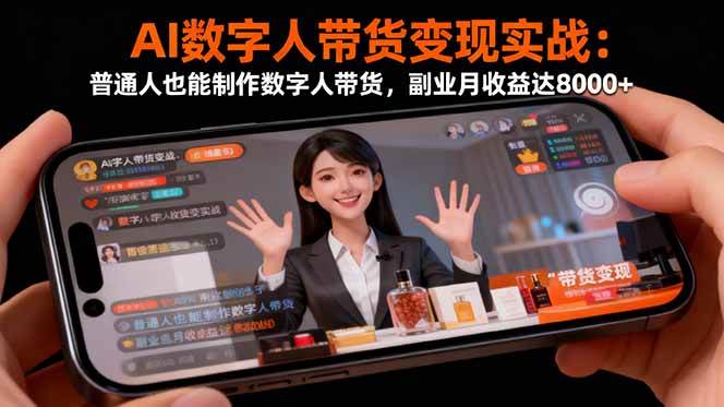 AI数字人带货变现实战:普通人副业月收益8000+-无双副业