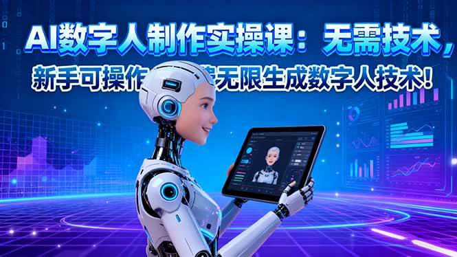 AI数字人制作实操课:无需技术新手可操作免费无限生成数字人技术-无双副业