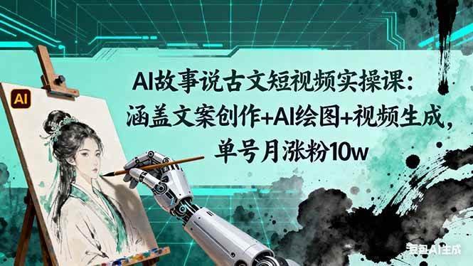 AI故事说古文短视频实操课:文案创作+AI绘图+视频生成全流程教学-无双副业