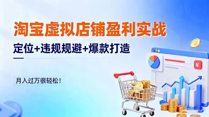 淘宝虚拟店铺盈利实战:定位+违规规避+爆款打造,月入过万很轻松!-无双副业