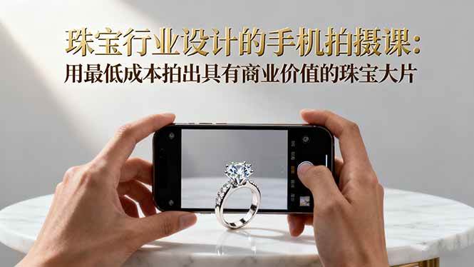 珠宝行业手机拍摄课:低成本拍出商业级珠宝大片-无双副业
