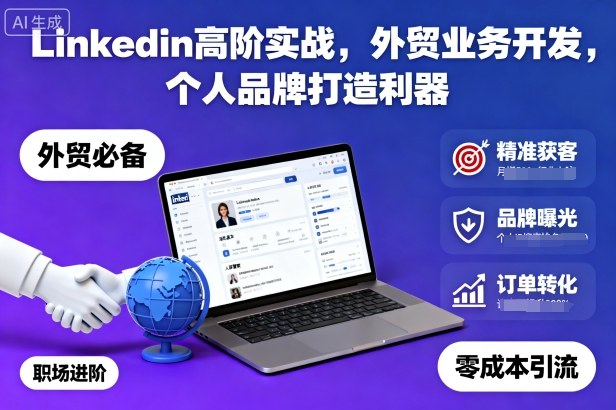 LinkedIn高阶实战指南:外贸开发与个人品牌打造-无双副业