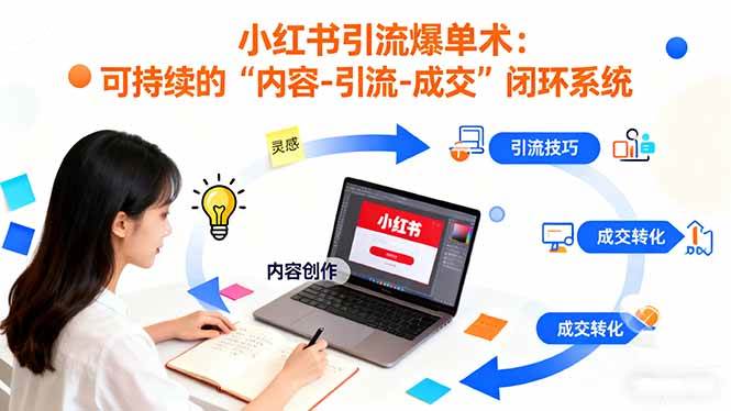 小红书引流爆单术:构建低成本可持续的内容引流成交闭环系统-无双副业