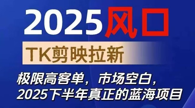 2025年TK剪映CapCut拉新项目,高客单市场蓝海-无双副业
