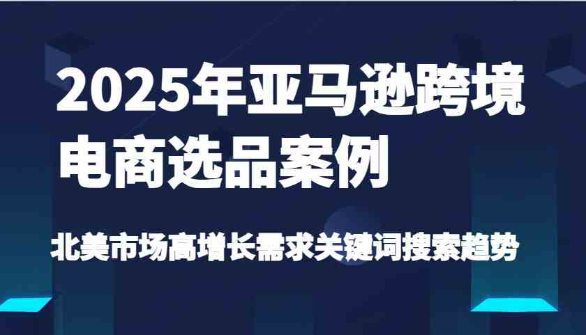 2025年亚马逊北美市场跨境电商选品案例与高增长需求关键词趋势-无双副业