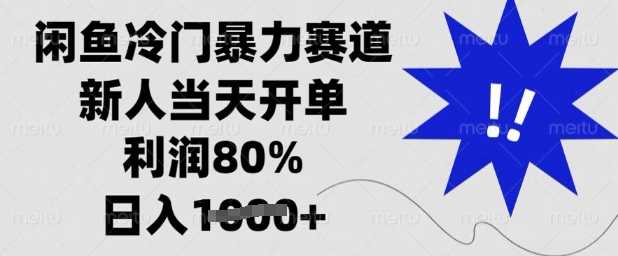 闲鱼冷门暴力赛道揭秘，新人当天开单，利润高达80%-无双副业