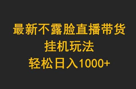 不露脸直播带货挂机玩法，轻松实现日入千元-无双副业