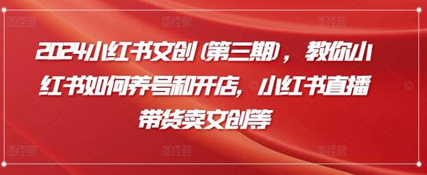 小红书文创运营与直播带货全攻略-无双副业
