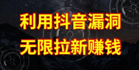 抖音链接漏洞无限拉新赚钱方法与操作流程-无双副业