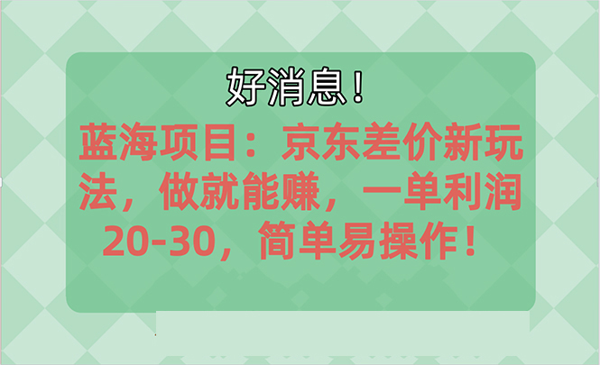 京东平台操作蓝海项目，单笔利润20-30，简单易上手-无双副业