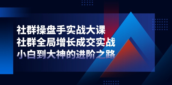 社群操盘手实战大课：全局增长与成交进阶指南-无双副业