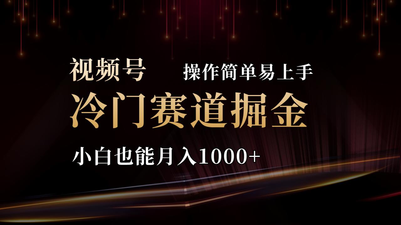 2024视频号三国冷门赛道掘金，小白轻松月入1000+-无双副业