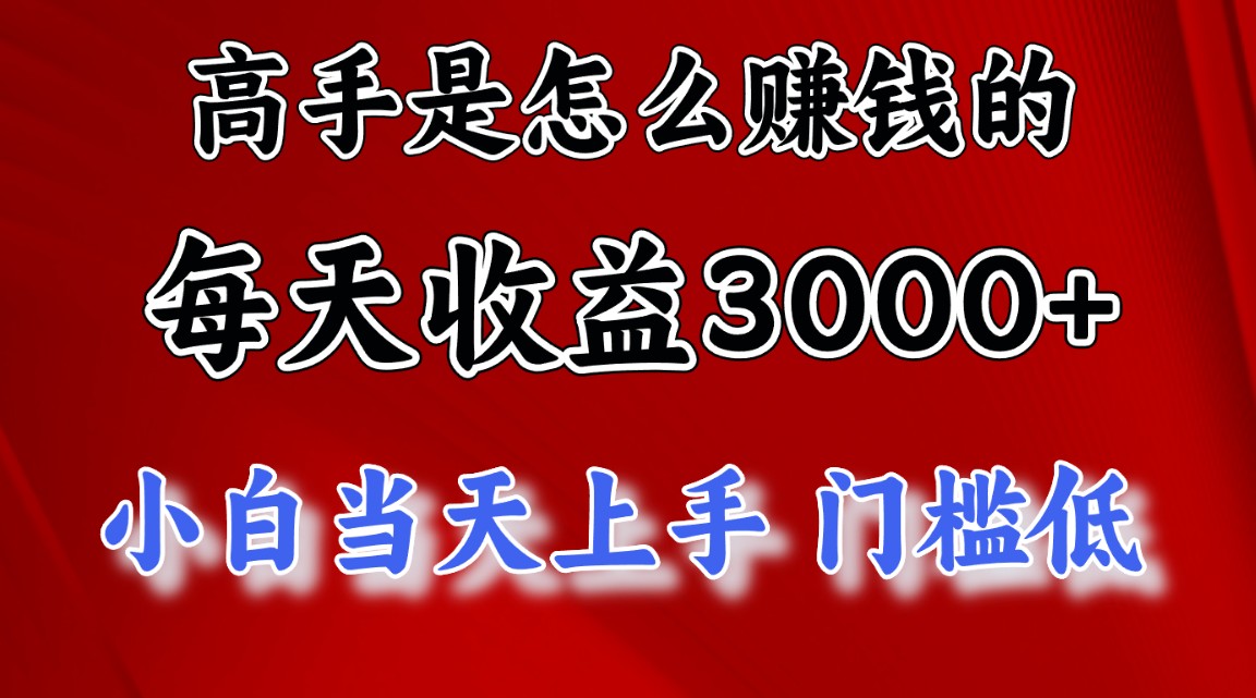 高手赚钱秘籍：日入3000+的稳定项目助你逆风翻盘-无双副业