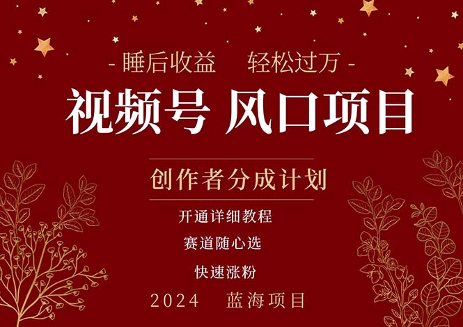 微信视频号睡眠收益项目，多赛道选择轻松月入过万-无双副业
