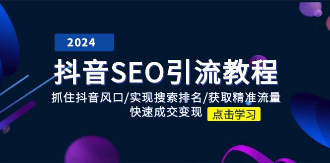 抖音SEO引流教程：搜索排名与精准流量变现指南-无双副业