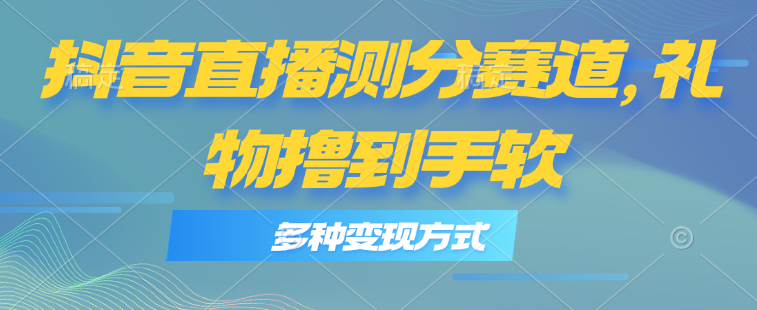 抖音直播测分赛道，多种变现方式轻松日入千元-无双副业