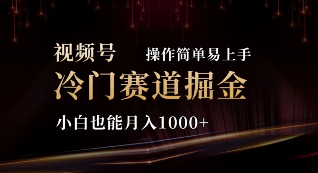 2024视频号冷门赛道掘金，操作简单轻松上手，小白也能月入1000+-无双副业