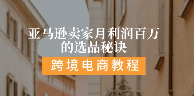 亚马逊卖家月利润百万的选品秘诀：抓重点高利润大方向大类目选品-无双副业