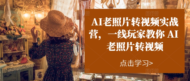 AI老照片转视频实操训练营，一线玩家教学-无双副业