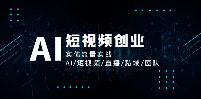 AI短视频创业实战指南：实体流量与团队打造-无双副业