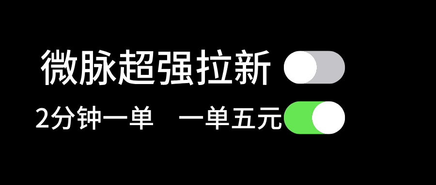 微脉拉新活动：两分钟一单，每单利润5元，适合新手-无双副业