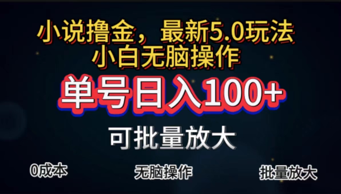 全自动小说赚钱项目，日入100+轻松上手，小白无脑操作-无双副业