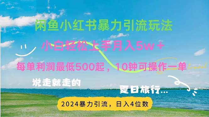 2024暑假赚钱项目小红书咸鱼暴力引流，每单利润500+-无双副业