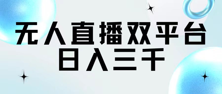 无人直播双平台实现日入三千的副业指南-无双副业