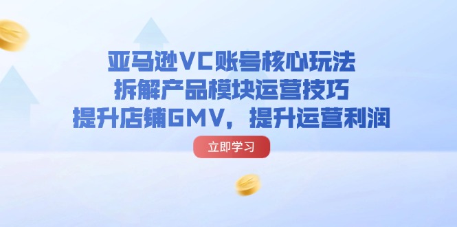 亚马逊VC账号运营技巧与GMV提升策略-无双副业