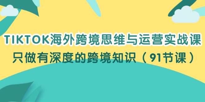 TIKTOK海外跨境思维与运营实战课，深度解析跨境电商知识-无双副业