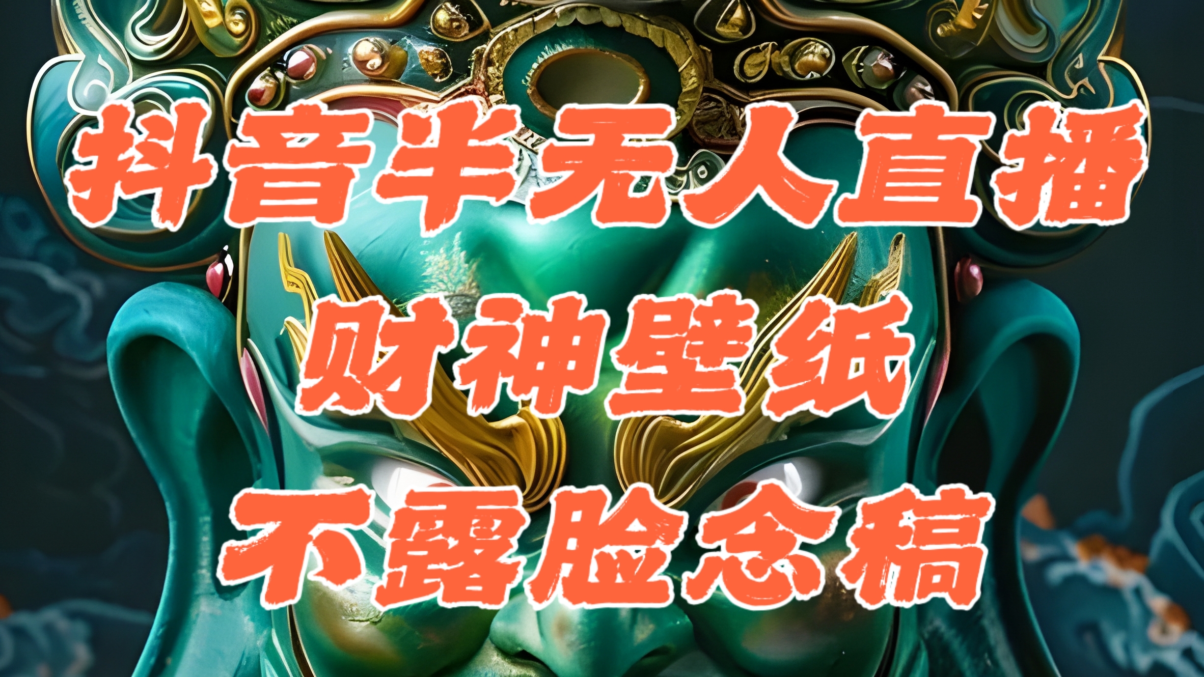 抖音半无人直播AI财神图素材，不露脸读稿单日1000+音浪-无双副业