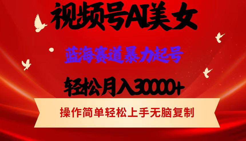 视频号AI美女跳舞项目，蓝海赛道月入30000+-无双副业