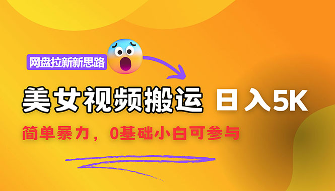 视频搬运与网盘拉新结合，日赚5000+的简单暴利项目-无双副业