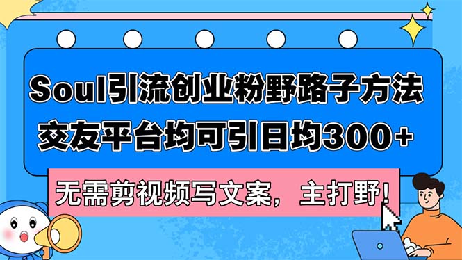 Soul平台引流创业粉高效方法，日均300+轻松实现-无双副业