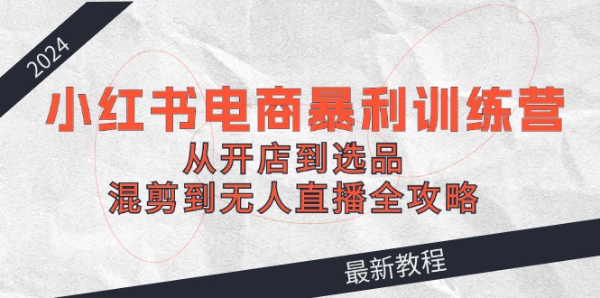 2024小红书电商训练营：开店选品到无人直播全攻略-无双副业