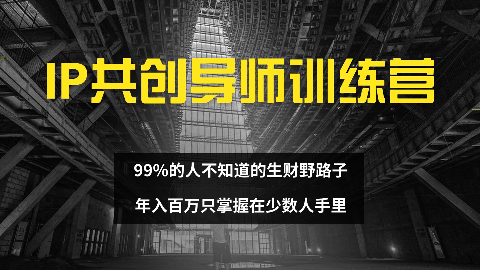 IP共创导师训练营：掌握少数人知道的生财之道-无双副业