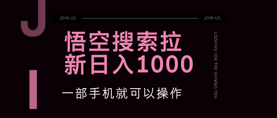 悟空搜索拉新项目 手机操作简单易上手 详细教程分享-无双副业
