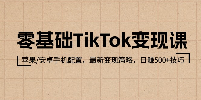零基础TikTok变现教程：手机配置与日赚500+策略-无双副业