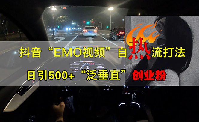 抖音EMO视频引流技巧，日引500+创业粉-无双副业