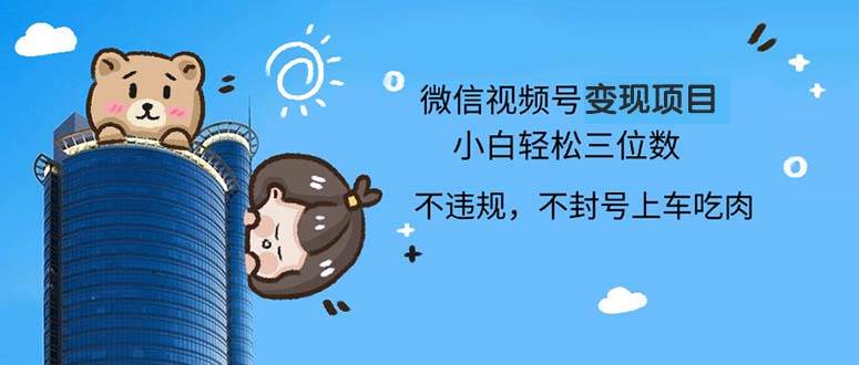 2024微信视频号变现项目，新手月入四位数指南-无双副业